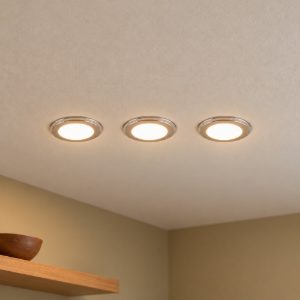 Set 3 faretti da incasso per cartongesso led 12w 3000k rgb con telecomando rotondi cromo
