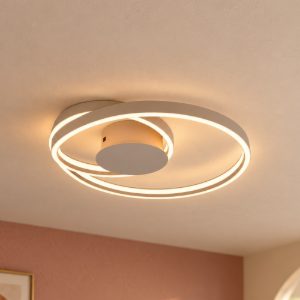Plafoniera led 46w 2000k 4000k dimmerabile dim to warm per soggiorno a spirale tortora