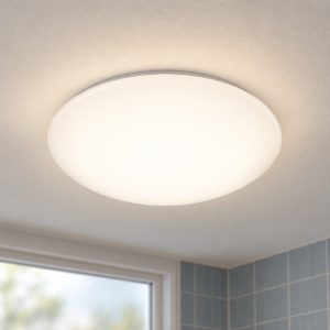 Plafoniera led 15w 3000k ip44 per bagno moderna rotonda bianca con diffusore satinato