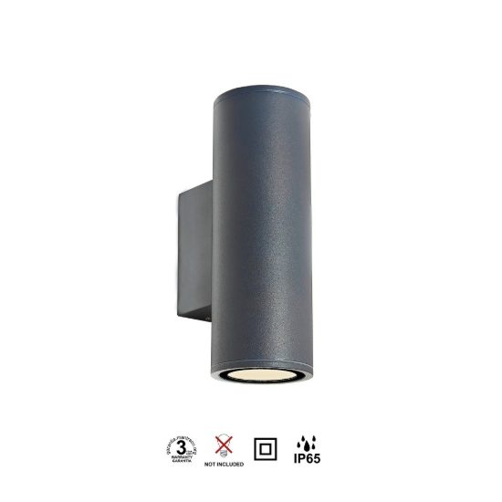 Applique da parete per esterno ip65 grigio scuro doppia emissione
