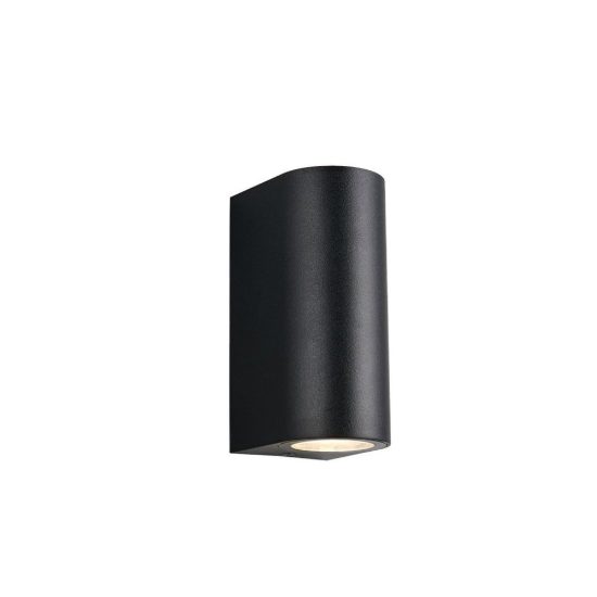 Applique da esterno bi-emissione ip44 moderna cilindrica nera