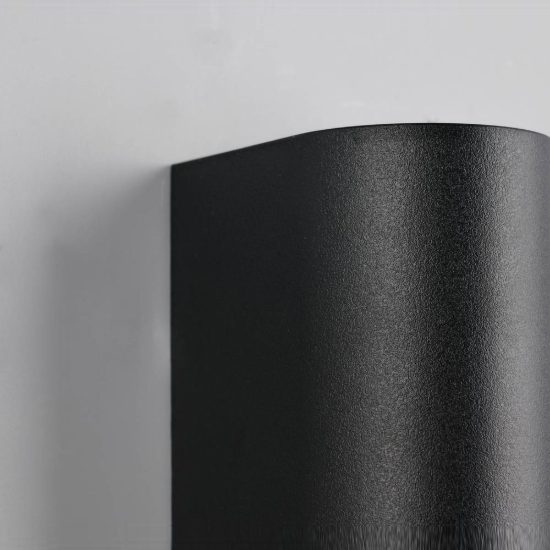 Applique da esterno bi-emissione ip44 moderna cilindrica nera
