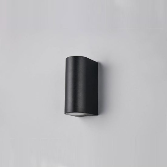 Applique da esterno bi-emissione ip44 moderna cilindrica nera