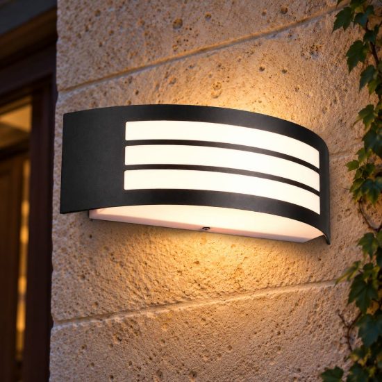 Applique da esterno ip44 moderna bi-emissione nera