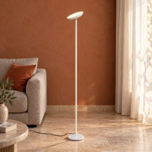 Piantana led 17w cct 2700k 4000k 6500k touch per soggiorno moderna bianca con testa inclinabile