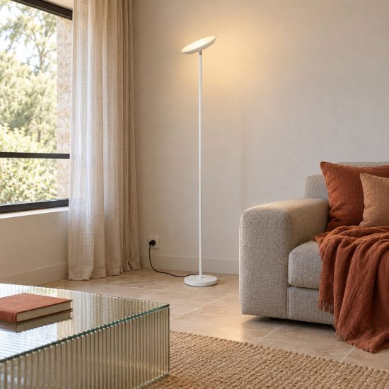 Piantana led 17w cct 2700k 4000k 6500k touch per soggiorno moderna bianca con testa inclinabile
