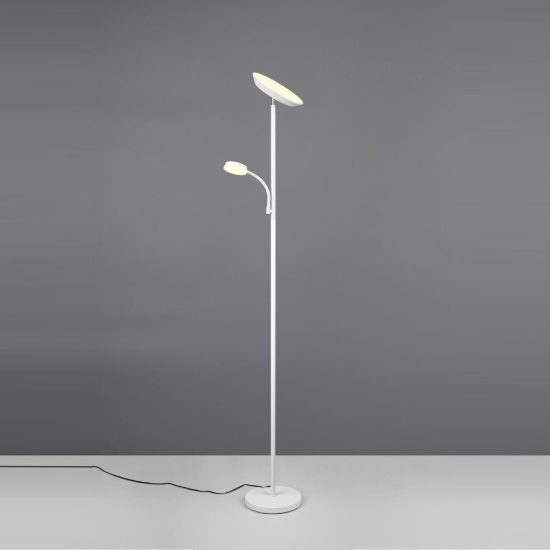 Piantana led 21,5w cct 2700k 4000k 6500k touch per soggiorno moderna bianca con lampada da lettura