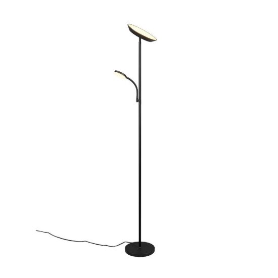 Piantana led 21,5w cct 2700k 4000k 6500k touch per soggiorno moderna nera con lampada da lettura