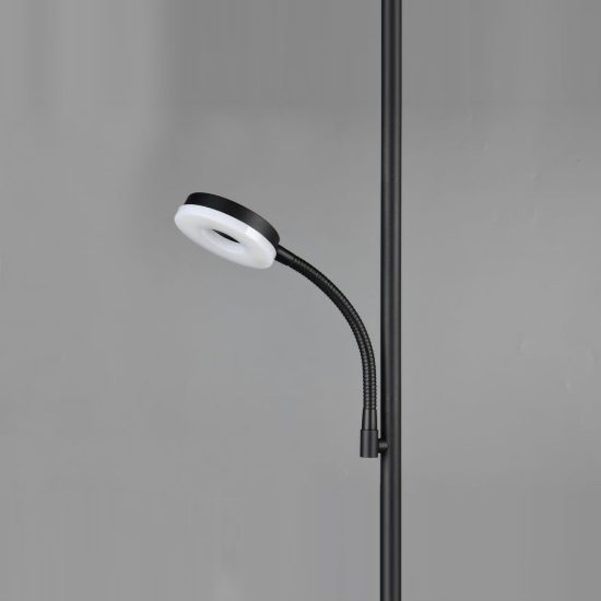 Piantana led 21,5w cct 2700k 4000k 6500k touch per soggiorno moderna nera con lampada da lettura