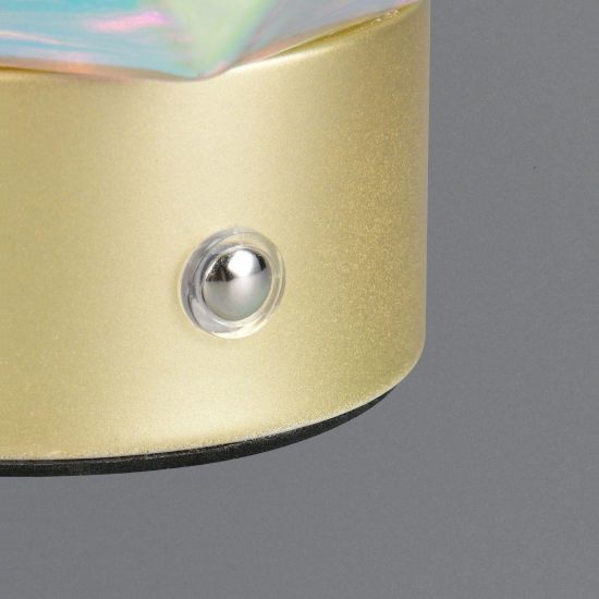 Abat-jour ricaricabile led 1,5w 3000k touch per comodino a diamante in vetro multicolore oro