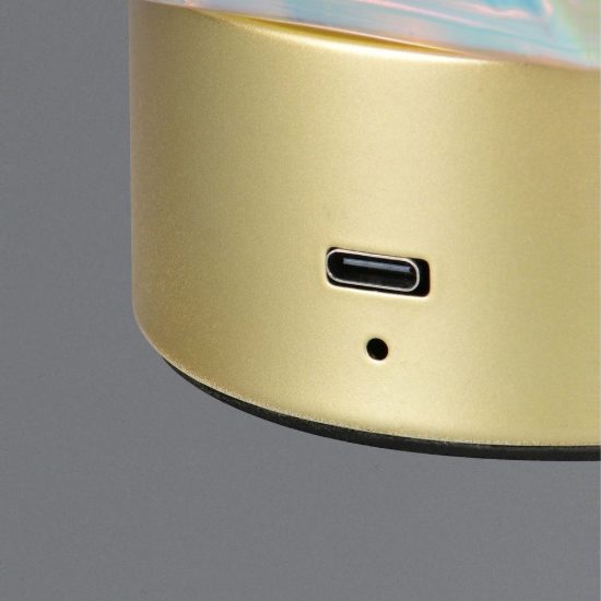 Abat-jour ricaricabile led 1,5w 3000k touch per comodino a diamante in vetro multicolore oro