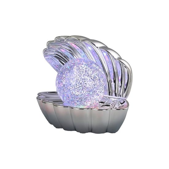 Lampada da tavolo led 0,8w rgb a batterie per cameretta a forma di conchiglia cromo