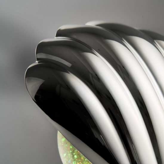 Lampada da tavolo led 0,8w rgb a batterie per cameretta a forma di conchiglia cromo