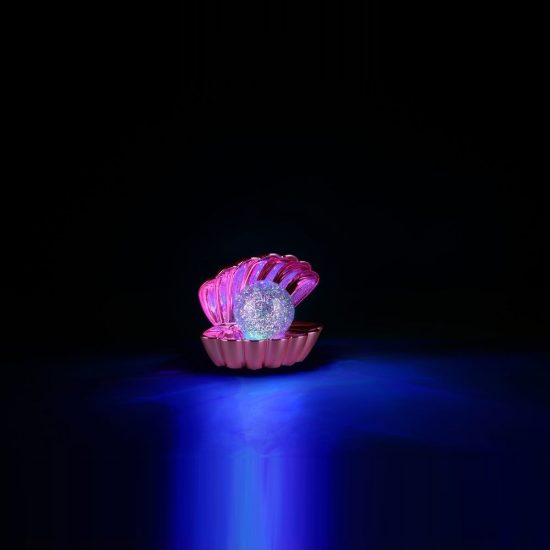 Lampada da tavolo led 0,8w rgb a batterie per cameretta a forma di conchiglia rosa