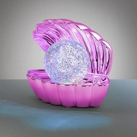 Lampada da tavolo led 0,8w rgb a batterie per cameretta a forma di conchiglia rosa