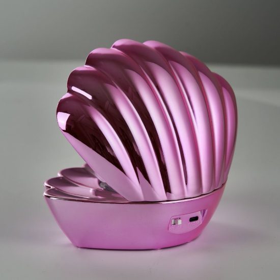 Lampada da tavolo led 0,8w rgb a batterie per cameretta a forma di conchiglia rosa