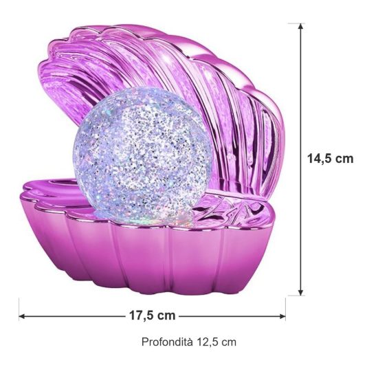 Lampada da tavolo led 0,8w rgb a batterie per cameretta a forma di conchiglia rosa