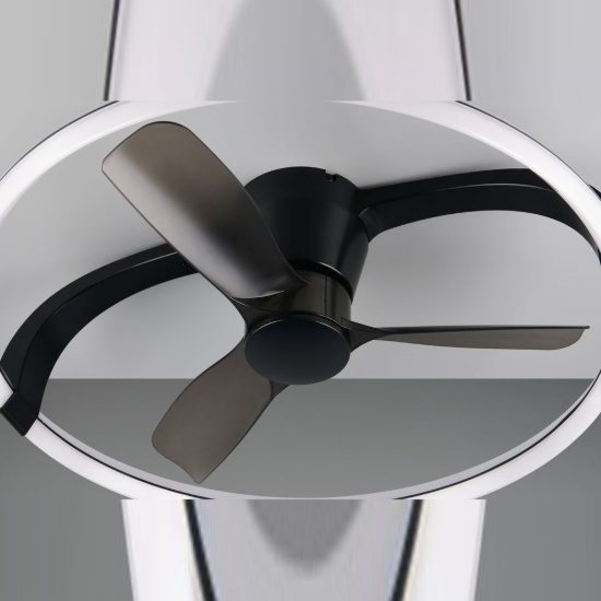 Ventilatore da soffitto con luce led 37w cct 2700k 6500k rgb con telecomando nero
