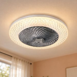 Ventilatore da soffitto con luce led 35w cct 2700k 6500k rgb con telecomando nero