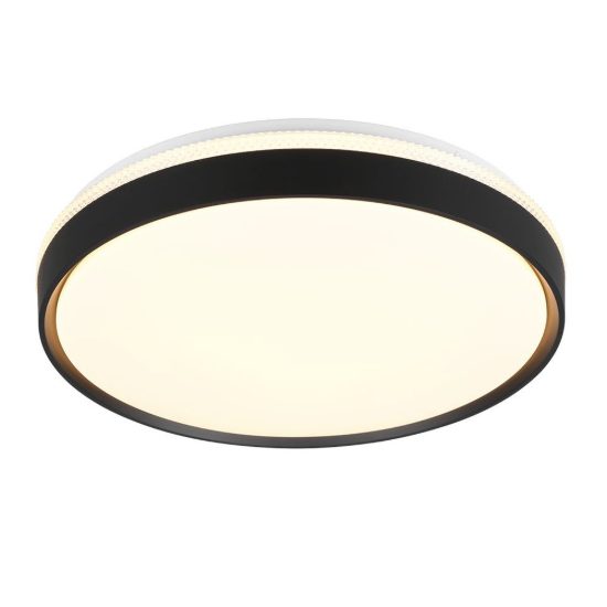 Plafoniera led 33w cct 2700k 6500k con telecomando rotonda nera retroilluminata effetto cristallo