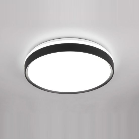 Plafoniera led 33w cct 2700k 6500k con telecomando rotonda nera retroilluminata effetto cristallo