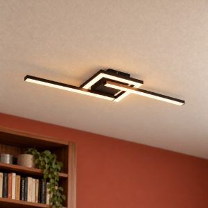Plafoniera led 17w 3000k per corridoio moderna a elementi orientabili nera