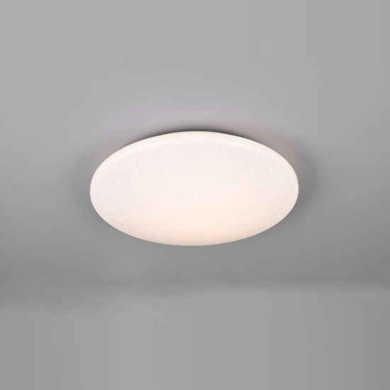 Plafoniera led 15w 3000k con sensore di movimento ip44 per bagno bianca effetto cielo stellato