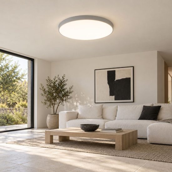 Plafoniera led 18w 4000k ip44 moderna rotonda titanio con fissaggio rapido confezione 10 pezzi