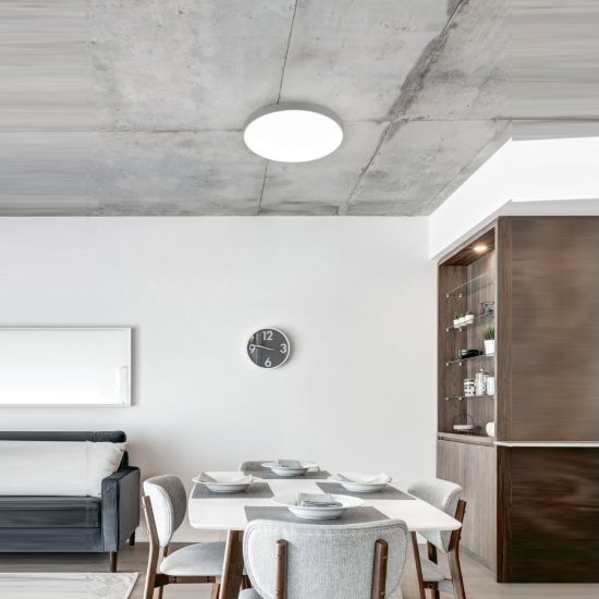 Plafoniera led 18w 4000k ip44 moderna rotonda titanio con fissaggio rapido confezione 10 pezzi