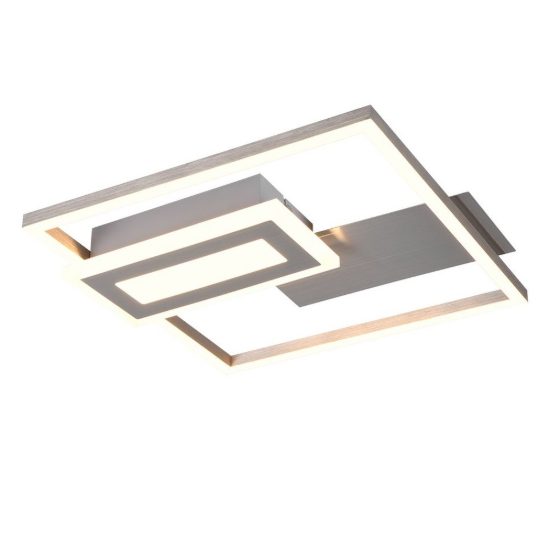 Plafoniera led 22w 3000k nichel opaco a forme geometriche luminose