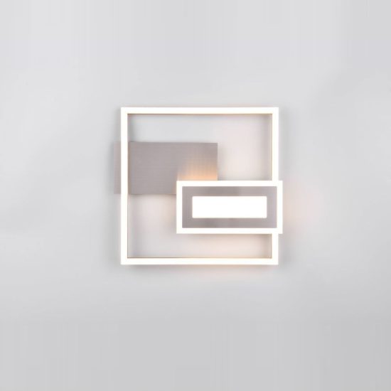 Plafoniera led 22w 3000k nichel opaco a forme geometriche luminose