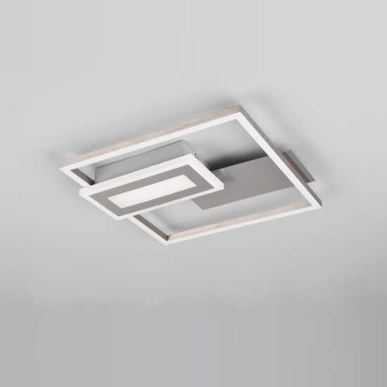 Plafoniera led 22w 3000k nichel opaco a forme geometriche luminose