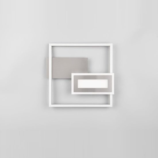 Plafoniera led 22w 3000k nichel opaco a forme geometriche luminose