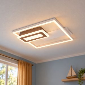 Plafoniera led 22w 3000k caffe a forme geometriche luminose