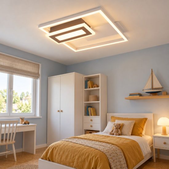 Plafoniera led 22w 3000k caffe a forme geometriche luminose