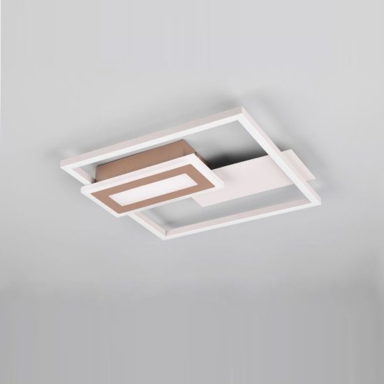 Plafoniera led 22w 3000k caffe a forme geometriche luminose
