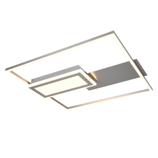 Plafoniera led 32w cct 2700k 6500k con telecomando nichel opaco a forme geometriche luminose
