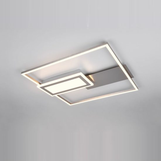 Plafoniera led 32w cct 2700k 6500k con telecomando nichel opaco a forme geometriche luminose