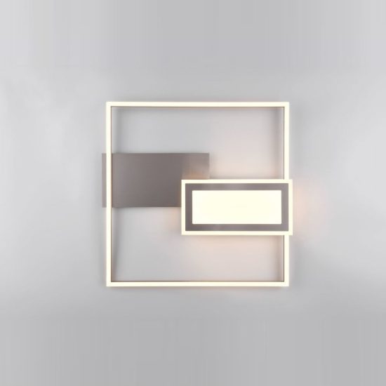 Plafoniera led 32w cct 2700k 6500k con telecomando nichel opaco a forme geometriche luminose