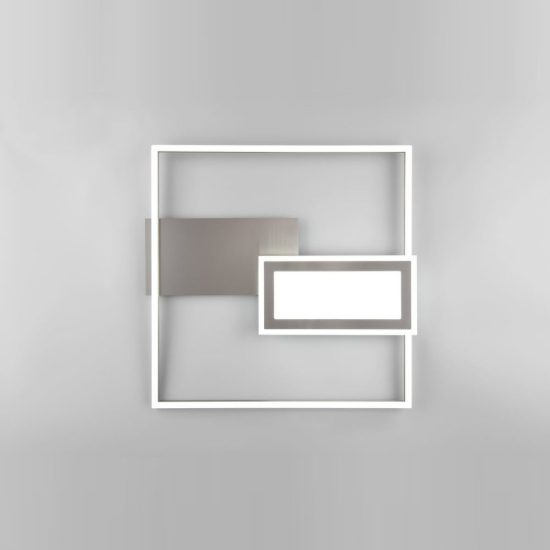 Plafoniera led 32w cct 2700k 6500k con telecomando nichel opaco a forme geometriche luminose