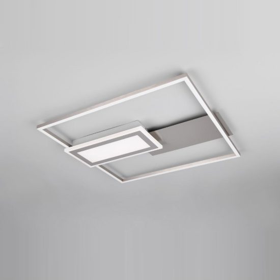 Plafoniera led 32w cct 2700k 6500k con telecomando nichel opaco a forme geometriche luminose