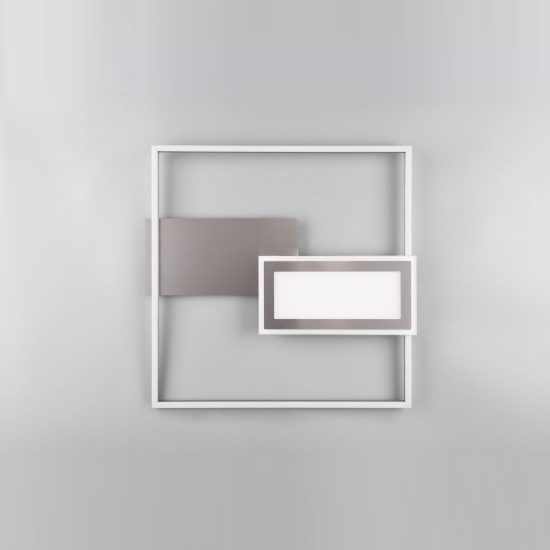 Plafoniera led 32w cct 2700k 6500k con telecomando nichel opaco a forme geometriche luminose
