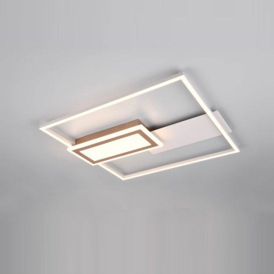 Plafoniera led 32w cct 2700k 6500k con telecomando caffe a forme geometriche luminose