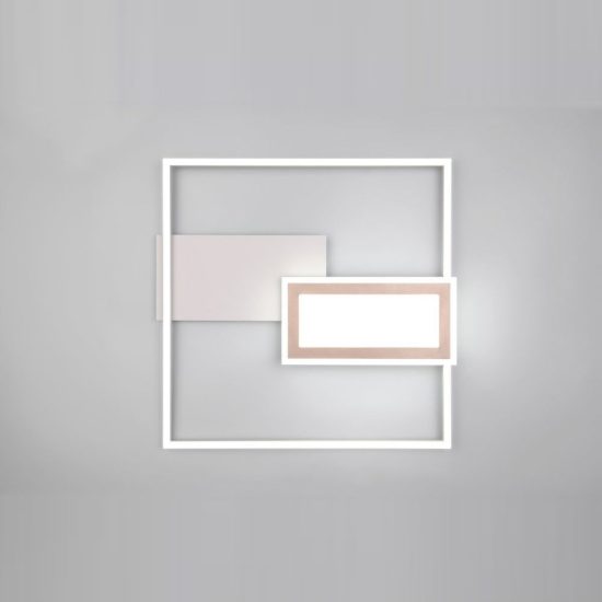 Plafoniera led 32w cct 2700k 6500k con telecomando caffe a forme geometriche luminose