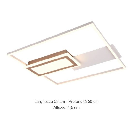Plafoniera led 32w cct 2700k 6500k con telecomando caffe a forme geometriche luminose