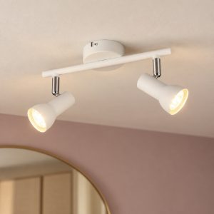 Plafoniera con 2 faretti orientabili moderna bianca