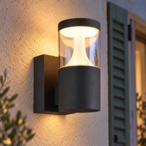 Applique da esterno led 13w cct 2200k 3000k 4000k ip65 moderna antracite