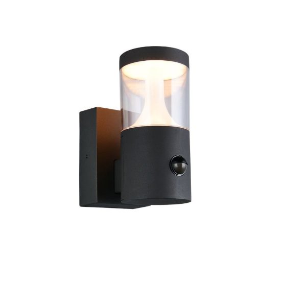 Applique da esterno led 13w cct 2200k 3000k 4000k con sensore di movimento ip54 moderna antracite