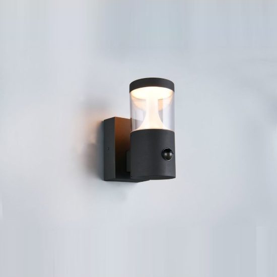 Applique da esterno led 13w cct 2200k 3000k 4000k con sensore di movimento ip54 moderna antracite