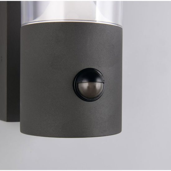 Applique da esterno led 13w cct 2200k 3000k 4000k con sensore di movimento ip54 moderna antracite